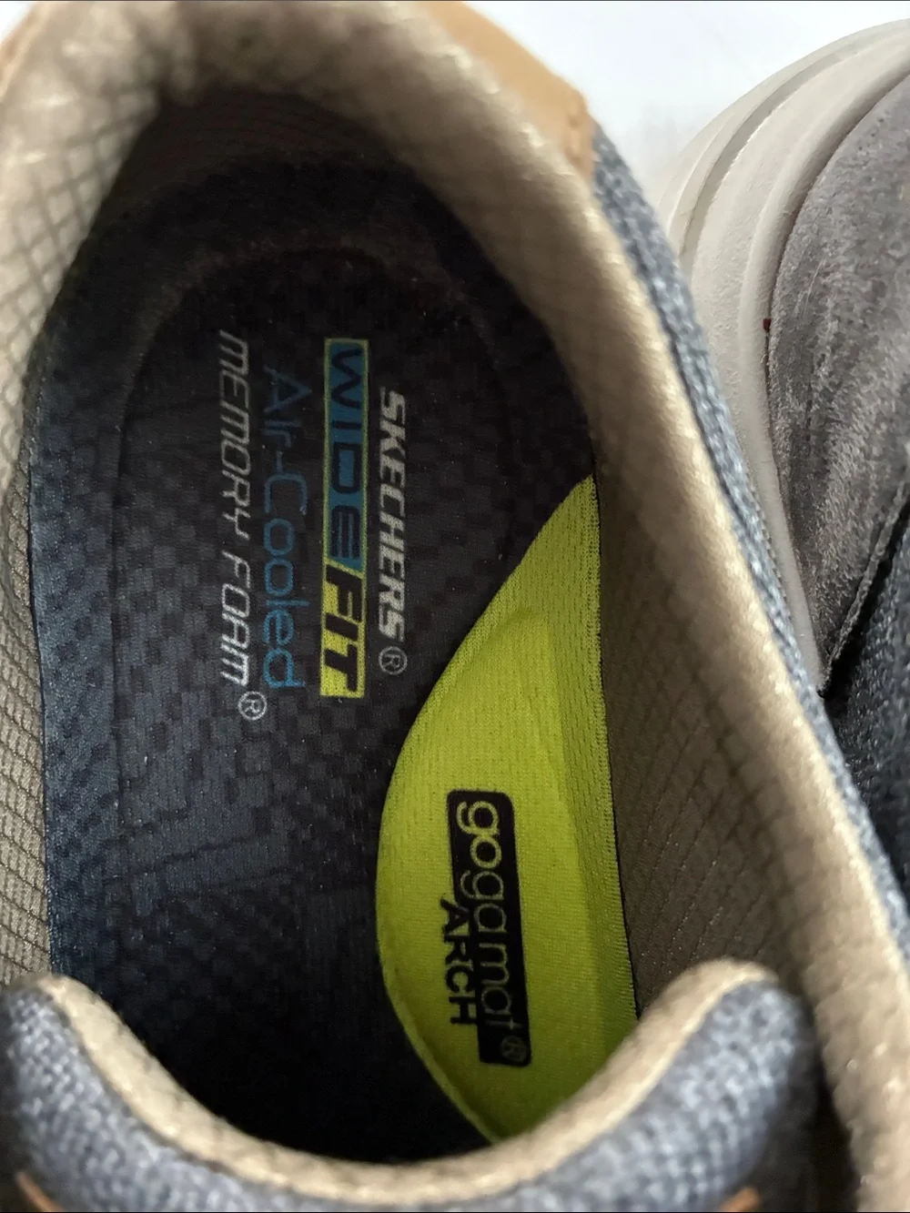 Casual Men's Gray Knit Lace-Up Shoes by Skechers,MemoryFoam  Size10.5